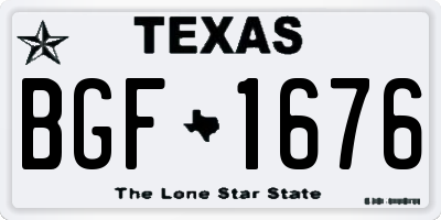 TX license plate BGF1676