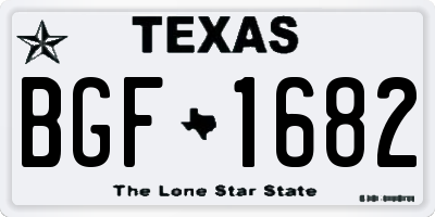 TX license plate BGF1682