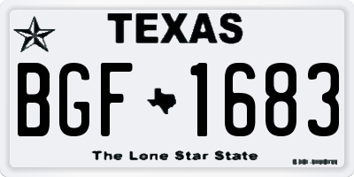 TX license plate BGF1683