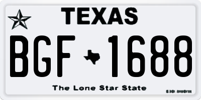 TX license plate BGF1688