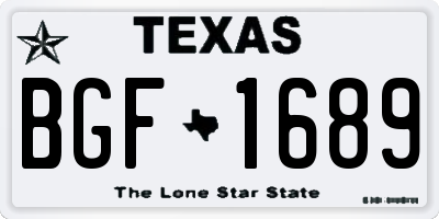 TX license plate BGF1689