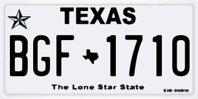 TX license plate BGF1710
