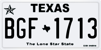 TX license plate BGF1713