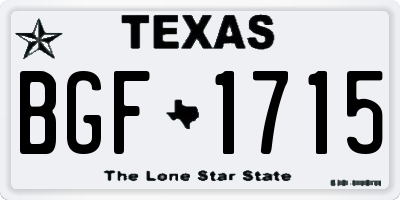 TX license plate BGF1715
