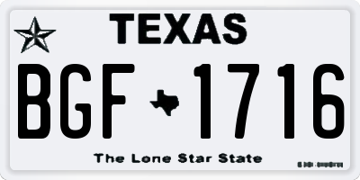 TX license plate BGF1716