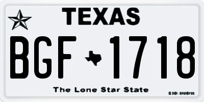 TX license plate BGF1718