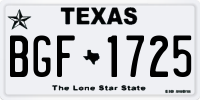 TX license plate BGF1725