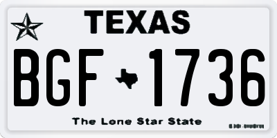 TX license plate BGF1736