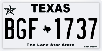 TX license plate BGF1737