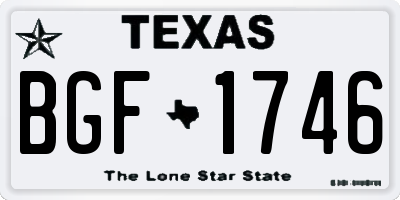 TX license plate BGF1746