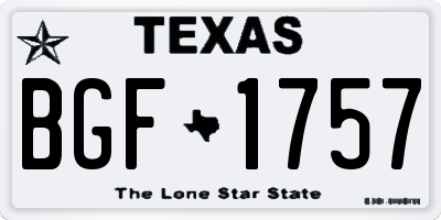 TX license plate BGF1757