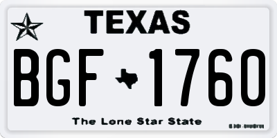 TX license plate BGF1760