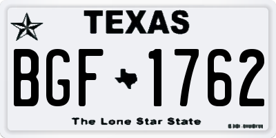 TX license plate BGF1762