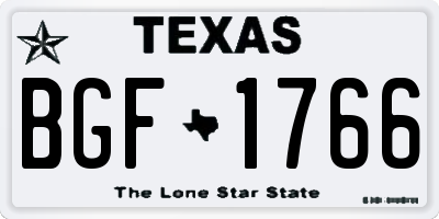 TX license plate BGF1766