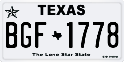 TX license plate BGF1778