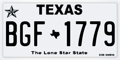 TX license plate BGF1779