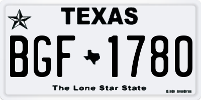 TX license plate BGF1780