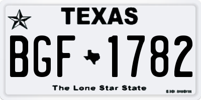 TX license plate BGF1782