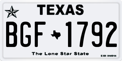 TX license plate BGF1792