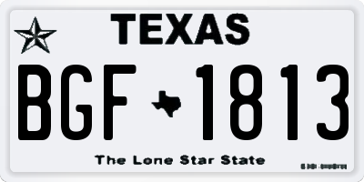 TX license plate BGF1813