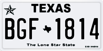 TX license plate BGF1814