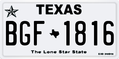 TX license plate BGF1816