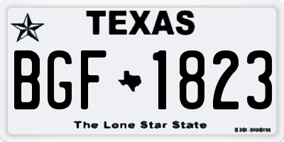 TX license plate BGF1823