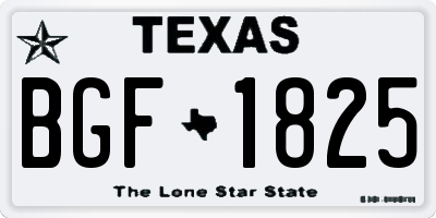 TX license plate BGF1825