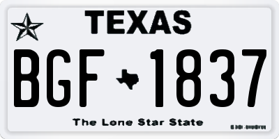 TX license plate BGF1837