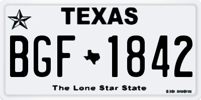 TX license plate BGF1842