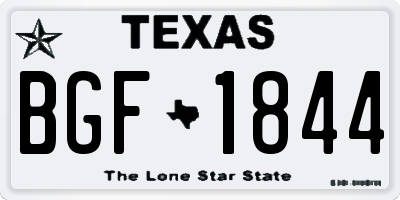 TX license plate BGF1844