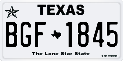 TX license plate BGF1845