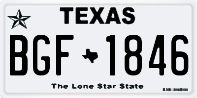 TX license plate BGF1846