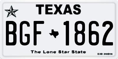 TX license plate BGF1862