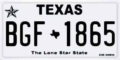 TX license plate BGF1865