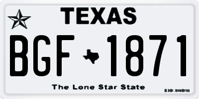 TX license plate BGF1871