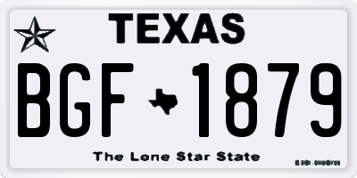 TX license plate BGF1879