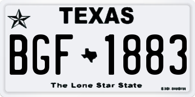 TX license plate BGF1883