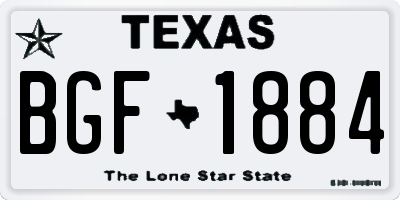 TX license plate BGF1884