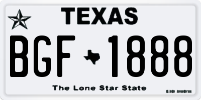 TX license plate BGF1888