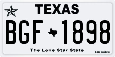 TX license plate BGF1898