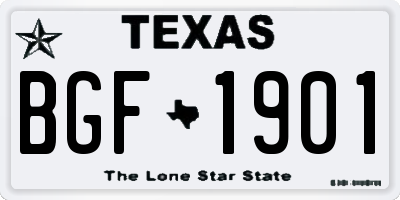 TX license plate BGF1901