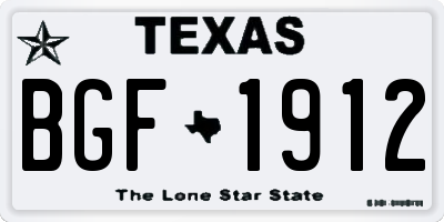 TX license plate BGF1912