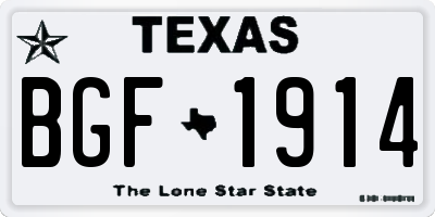 TX license plate BGF1914
