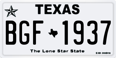 TX license plate BGF1937