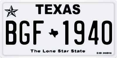 TX license plate BGF1940
