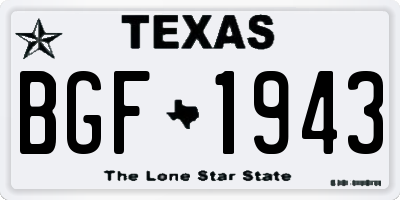 TX license plate BGF1943