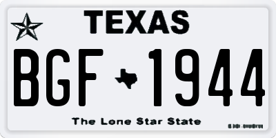 TX license plate BGF1944