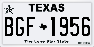TX license plate BGF1956