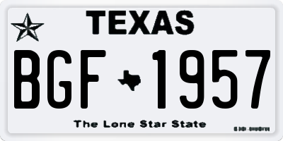 TX license plate BGF1957